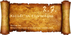 Kolláth Florentina névjegykártya